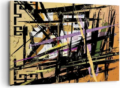 Produktbild von Bild auf Leinwand - Leinwandbild - Abstraktion modern - 120x80cm - Wand Bild - Wanddeko - Leinwanddruck - Bilder - Kunstdruck - Wanddekoration - Leinwand bilder - Wandkunst - AA120x80-3705