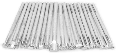 Zdjęcie produktu dla Zestaw narzędzi do embosowania skóry 20 sztuk, wielofunkcyjny, metal, do DIY prac ze skórą