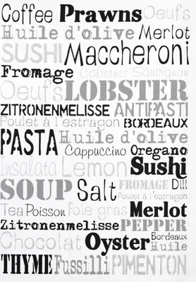 Produktbild von Geschirrtuch Sushi, Geschirrtücher, Mitbringsel Geschenkidee Tuch, Schrift Lebensmittel