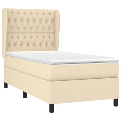 Produktbild von Boxspringbett mit Matratze Creme 90x200 cm Stoff