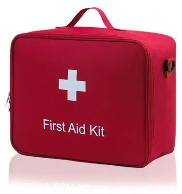 Image de Trousse de premiers secours vide, rouge, grande, en Oxford, 32x25x14 cm