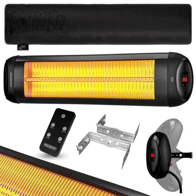 Immagine prodotto di Monzana Stufa a Infrarossi 3 Livelli Calore a Parete 2500W Inclinabile a 90° Telecomando Timer 24h