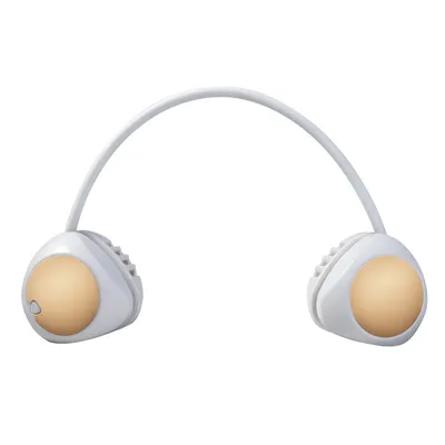 Imagen del producto de Mini ventilador portátil de cuello, con tres velocidades y sistema de refrigeración por turbina, color blanco