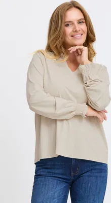 Produktbild von Pulz Jeans PZLippa Damen Bluse Blusenshirt Shirt mit V-Ausschnitt Rüsschen Regular fit
