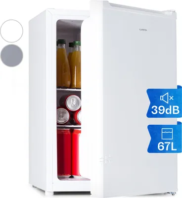 Produktbild von Klarstein Mini Kühlschrank, Retro Mini-Kühlschrank mit Gefrierfach, 67 Liter Getränkekühlschrank Klein & Kompakt, Kleiner Kühlschrank mit Herausnehmbaren Ablagen, Indoor/Outdoor Kühlschrank Leise