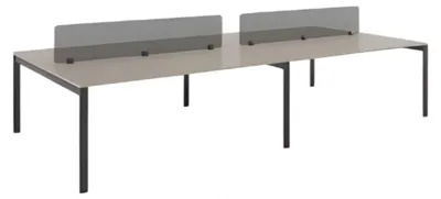 Produktbild von Moderner Bürotisch grau schwarz deluxe Bürotisch Trennwand Schreibtisch