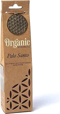 Image de Cônes d'encens Palo Santo Organic Goodness + brûleur - paquet de 6 pièces - 72 g