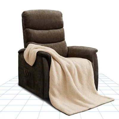 Produktbild von Flexispot Braun Relaxsessel, Aufstehsessel, Fernsehsessel mit Massagefunktion, Heizfunktion, USB-Ladeanschluss, Becherhalter, Armlehnen-Aufbewahrung, Baumwollpolsterung, komfortable hohe Rückenlehne, B 0.77 m, H 1.34 m