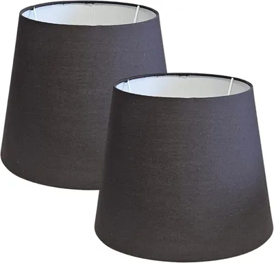 Produktbild von 2 x Lampenschirm SET für E27 Tischlampe Stoffschirm Tischleuchte Lampe Leuchte Stehlampe schwarz