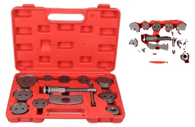 Produktbild von Bremszangen-Rückstellwerkzeug, Stahlmaterial, 18 x 14 x 6 cm Abmessungen, Passt zu den meisten Bremszangen-Stilen, Rückstellt Bremskolben mühelos, Robuste Konstruktion