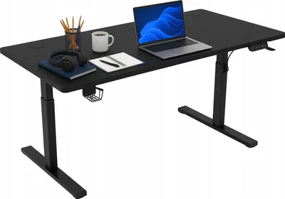 Produktbild von Ekspand | Elektrisch Höhenverstellbarer Schreibtisch - Schwarz - 140 Cm - Höhenverstellbar 72-118 Cm - Modern - Mit Led