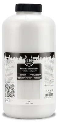 Produktbild von LM-Kreativ Metallic-Wandfarbe 2 l, Weiß – Effektfarbe für Wände & Decken innen, wasserbasiert & hochdeckend