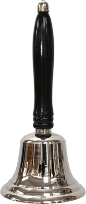 Produktbild von Tischglocke 22cm Handglocke Glocke Schulglocke Antik-Stil Messing Holz (c)