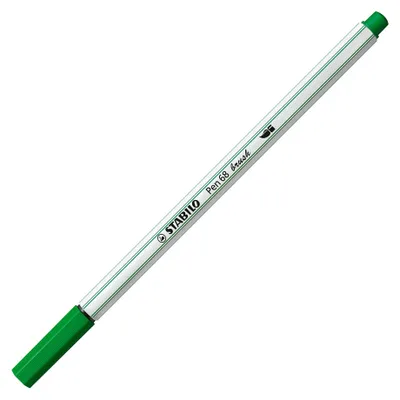 Immagine prodotto di Pennarello premium con punta a pennello per linee di larghezza variabile - STABILO Pen 68 brush - Penna singola - Verde smeraldo