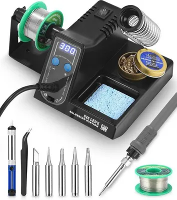 Image de Kit fer à souder 60 W avec affichage de la température et dessoudeur