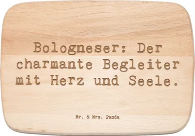 Produktbild von Mr. & Mrs. Panda Schneidebrett Holz Spruch Bologneser Begleiter - Transparent - Geschenk, Hunderasse, Holzbrett, loyale Rasse, Holzbrettchen, schneidbrett, Hunderassen