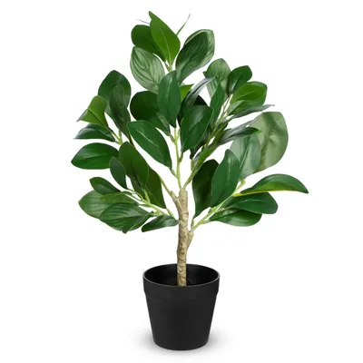 Produktbild von Kunstpflanze, 40 cm - Künstliche Pflanze im Topf - Grüne Dekoration - Dekorative Pflanze - Ficus Lyrata - Üppige Blätter