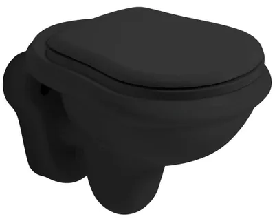 Produktbild von RETRO Hänge-WC, 38x52cm, schwarz matt