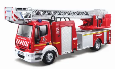 Obrázek produktu pro BBURAGO Iveco Magirus, Hasičský vůz, Červená, Stříbrná, Bílá