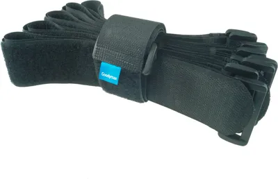 Produktbild von 10 x Klettkabelbinder Kunststofföse 40 cm schwarz - Klett / Flausch auf UNTERSCHIEDLICHEN SEITEN! - Goodymax®