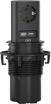 Produktbild von BACHMANN ELEVATOR 1xCEE7/3 1xUSB Charger 2,0m AEH RAL9005