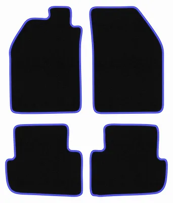 Produktbild von Fußmatten Automatten Velours Schwarz/Blau für Saab 9000 1984-1991 Set 4-tlg