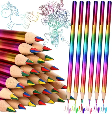 Produktbild von 40 Stück Regenbogenstift Buntstifte, Schultüte Mädchen