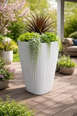 Immagine prodotto di Vaso da fiori ORO 29 cm - Colore: bianco