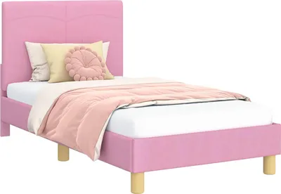 Image de Cadre de lit pour enfants avec tête de lit Rose 80 x 160 cm
