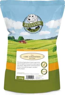 Produktbild von Bellfor Gesunder Hundesnack Lamm Lungenwürfel - 200 g