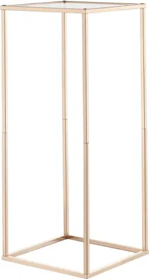 Produktbild von Hochzeitsblumenständer, 10 Stück 60 cm hoher Säulenblumenständer, Blumenständer mit Acryllaminat, goldener rechteckiger Blumenständer für Hochzeiten, Partys, Geburtstage, Zuhause, goldene Tischdekorationsständer