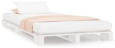 Produktbild von vidaXL Palettenbett Weiß 100x200 cm Massivholz Kiefer