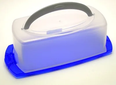 Produktbild von Schulz 440920 Kuchenglocke Platte blau Haube transparent Tragegriff