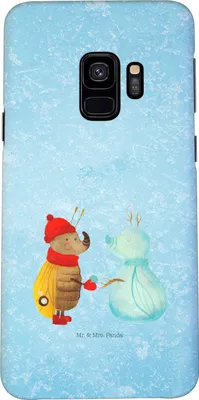 Produktbild von Mr. & Mrs. Panda Samsung Galaxy S9 Handyhülle Nachtfalter Schneemann - Eisblau - Geschenk, Weihnachtsgruß, Weihnachten, Cover, Handy Schutzhülle, Winter, Smartphone Hülle