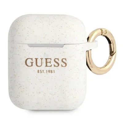 Image de Guess Gua2Sggeh Airpods 1/2 Coverbiały/White Silicone Glitter