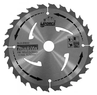 Image de Makita A-89632 Lame de scie M-Force HM 165 mm avec 24 dents