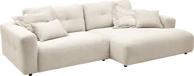 Produktbild von KAWOLA Sofa MIKA Ecksofa XL Cord cremeweiß Longchair rechts