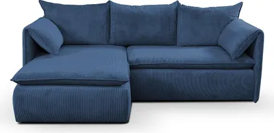 Produktbild von Ecksofa mit Schlaffunktion - Ecke Links - Feincord - Dunkelblau - TEODORA