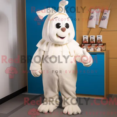 Produktbild von Maskottchenkostüm REDBROKOLY White Chocolate Bar mit Kapuzenpullover und Stirnbändern