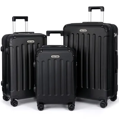 Produktbild von Kofferset 3-Tlg Reisekoffer Koffer Kofferset Trolleys Hartschale, 4 Rollen, Trolley Handgepäck Große Kapazität mit 4 Rollen und Zahlenschloss