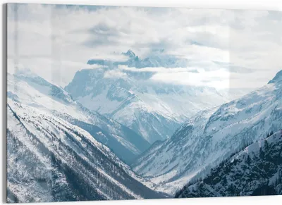 Produktbild von DEQORI Glasbild Echtglas 90x60 cm 'Alpenmajestät' Wandbild Bild modern Deko