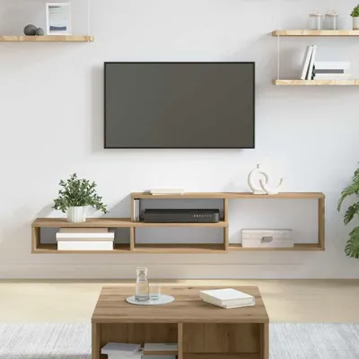 Zdjęcie produktu dla Maison Exclusive – ścienny stojak pod telewizor 150 x 25 x 28,5 cm, materiał drewnopochodny