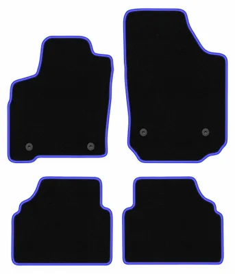 Produktbild von Velours-Fußmatten für Opel Meriva A 2002-2010 (Minivan) – 4-tlg, Schwarz/Blau, passgenau – Wielganizator CARLUX
