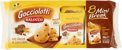 Produktbild von 6x Balocco Gocciolotti kekse mit Schokolade Tropfen 8 snacks 300g biscuits