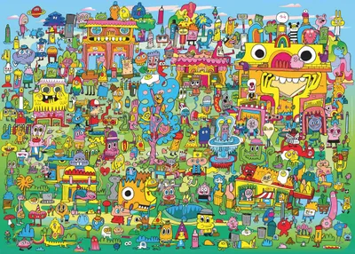 Obrázok produktu pre HEYE Puzzle Pen sú moji priatelia: Doodle Village 1000 Teile