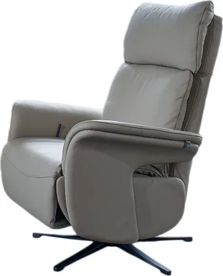 Produktbild von KAWOLA Sessel NAMA Relaxsessel drehbar Leder grau