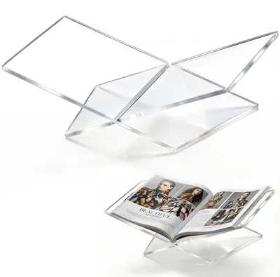 Imagen del producto de Soporte para libros de acrílico transparente, estrecho, de 31 x 15 cm, ideal para recetas