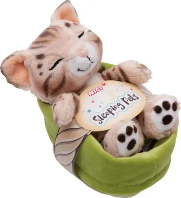 Obrázek produktu pro Nici Soft Toy Cat Bengal 12cm sleeping in basket (Doba dodání: NNB (Not Yet Known))