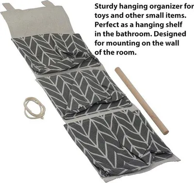 Produktbild von Hängender Wandorganizer mit 3 Aufbewahrungsfächern - Badezimmeraccessoires und Aufbewahrungslösungen - Grau