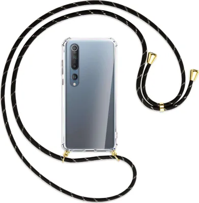 Produktbild von Handykette Backcover-Schutzhülle mit Band (Metall goldfarben) für Xiaomi Mi 10 (Pro) - schwarz/gold